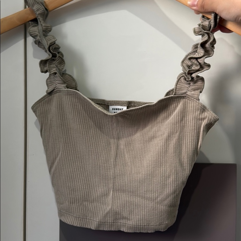 Basil colored crop top